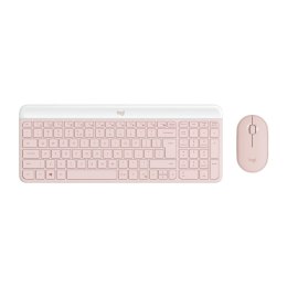 LOGITECH Zestaw bezprzewodowy klawiatura + mysz Logitech MK470 różowy