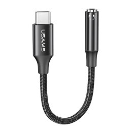USAMS Kabel adapter Usams AU16 USB-C/Jack 3,5mm czarny
