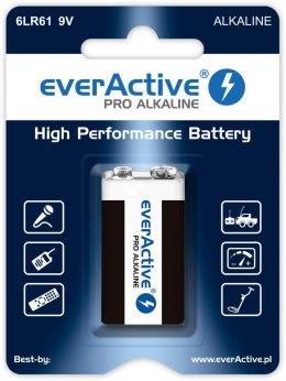Everactive Bateria alkaliczna 6LR61 9V (R9*) everActive Pro Alkaline - 1 sztuka (blister)