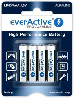 Everactive Baterie alkaliczne AAA/LR03 everActive Pro Alkaline 4 sztuki