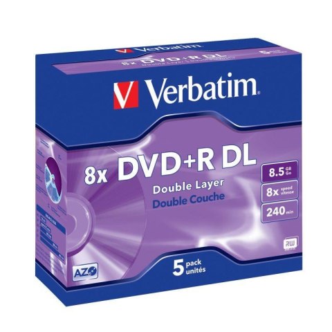 Verbatim DVD+R DL Verbatim 8x 8.5GB (Jewel Case 5) MATT SILVER