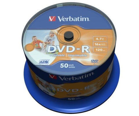 Verbatim DVD-R Verbatim 16x 4.7GB (Cake 50) WIDE PRINTABLE