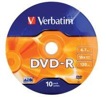 VERBATIM DVD-R Verbatim 4.7GB X16 Matt Silver (Spindle 10)