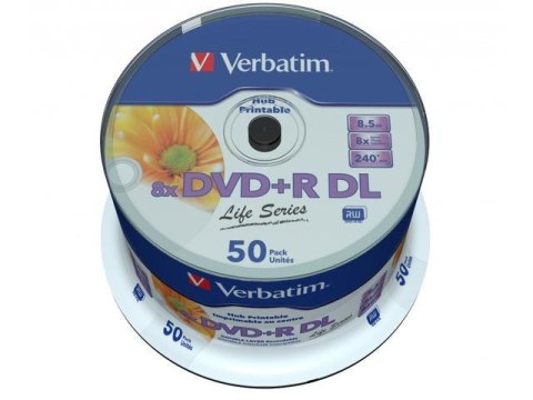 VERBATIM DVD+R Verbatim 8.5GB X8 Double Layer Print (50 Spindle)
