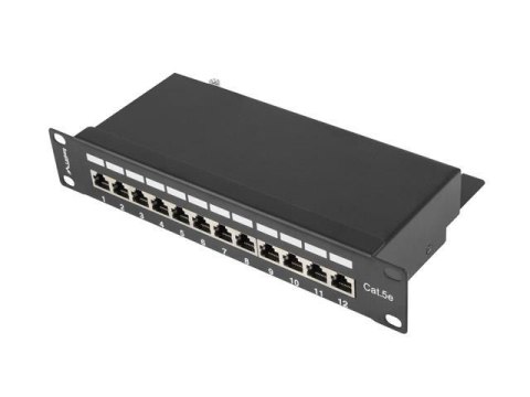 LANBERG Patch panel Lanberg PPF5-9012-B 12 port 1U 10" kat.5e ekranowany czarny