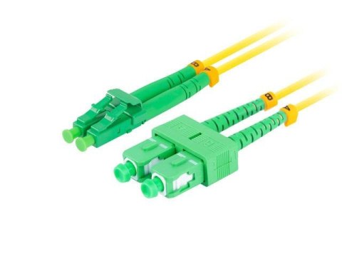 LANBERG Patchcord światłowodowy Lanberg SM SC/APC-LC/APC DUPLEX 3.0mm LSZH G657A1 2m żółty