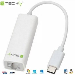 Techly Karta sieciowa Techly USB-C 3.1 na RJ45 Gigabit, biała