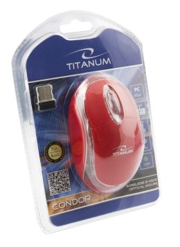 Titanum Mysz bezprzewodowa Titanum 3D Condor optyczna 2.4 GHz czerwona