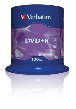 VERBATIM DVD+R Verbatim 16x 4.7GB Matt Silver (Cake 100)
