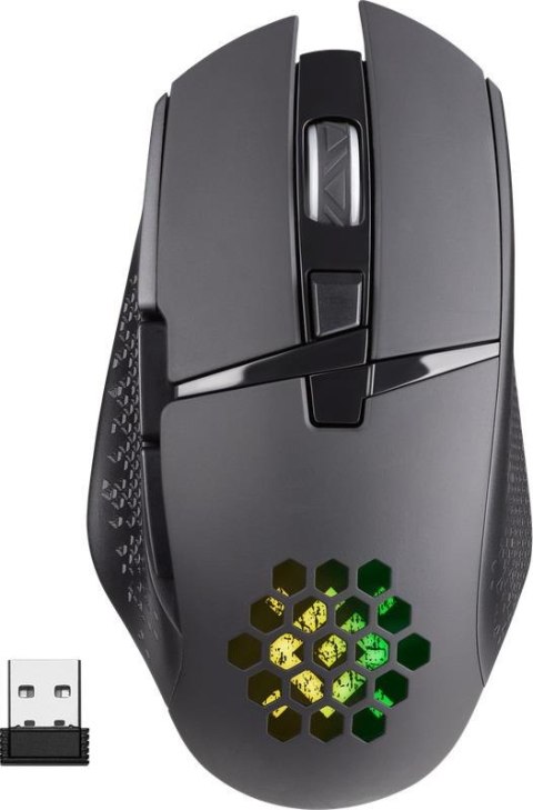 Defender Mysz bezprzewodowa Defender GLORY GM-514 optyczna 3200dpi czarna RGB AKUMULATOR 7 przycisków Gaming