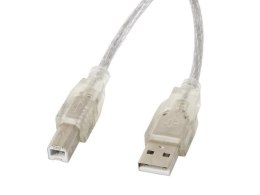 LANBERG Kabel USB 2.0 Lanberg AM-BM Ferryt 1,8m przezroczysty