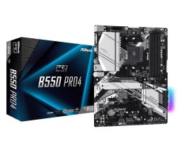 Asrock Płyta ASRock B550 Pro4/AMD B550/DDR4/SATA3/M.2/USB3.1/PCIe4.0/AM4/ATX