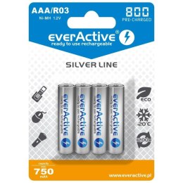 Everactive Akumulatorki AAA/R03 everActive Silver Line 800 mAh 4 sztuki