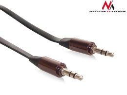Maclean Kabel audio Maclean MCTV-695 B miniJack 3,5mm (M) - miniJack 3,5mm (M), płaski 2m, metalowy wtyk, czarny