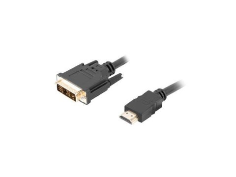 LANBERG Kabel adapter Lanberg HDMI(M) - DVI-D(M)(18+1) 3m Single Link pozłacane styki czarny