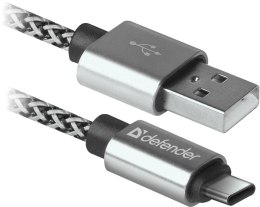 Defender Kabel USB Defender AM-TYPE C 1m 2,1A biało-czarny