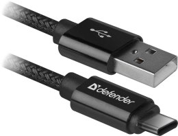 Defender Kabel USB Defender AM-TYPE C 1m 2,1A czarny