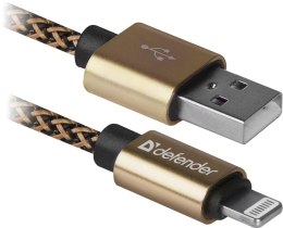 Defender Kabel USB Defender USB-LIGHTNING 1m 2,1A złoty