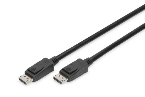 Digitus Kabel DIGITUS DisplayPort z zatrzaskami 8K 30Hz UHD Typ DP/DP M/M czarny 5m