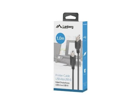 LANBERG Kabel USB 2.0 Lanberg USB-A(M)->USB-B(M) 1m czarny ferryt box