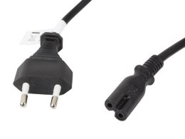 LANBERG Kabel zasilający Lanberg CEE 7/16 -> IEC 320 C7 EURO (radiowy) 3m VDE czarny