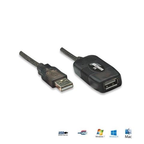 Manhattan Kabel Manhattan przedłużacz USB 2.0 A-A M/F aktywny, 10m, czarny