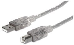 Manhattan Kabel USB Manhattan USB 2.0 A-B M/M, 5m, srebrny