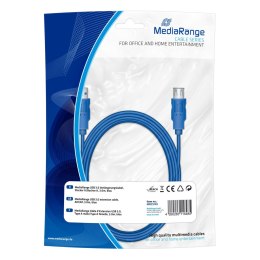 MediaRange Przedłużacz USB 3.0 MediaRange MRCS145 AM/AF, 3m, niebieski