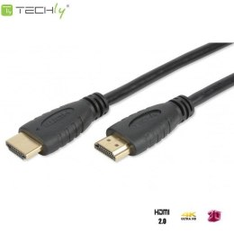 Techly Kabel HDMI Techly HDMI-HDMI 2.0 M/M Ethernet 3D 4K, 6m, czarny