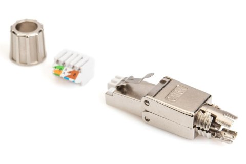 Digitus Wtyk RJ45 DIGITUS kat. 6A PoE 10GbE ekran., beznarzędziowy, zakręcany, metalowy dł.50mm