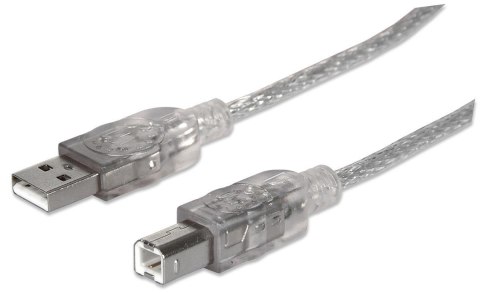 Manhattan Kabel USB Manhattan USB 2.0 A-B M/M, 1,8m, srebrny