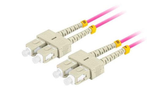 LANBERG Patchcord światłowodowy Lanberg MM SC/UPC-SC/UPC DUPLEX 3.0mm OM4 50/125 LSZH 5m fioletowy