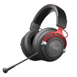AOC Słuchawki z mikrofonem AOC GH401 Gaming czarno-czerwone