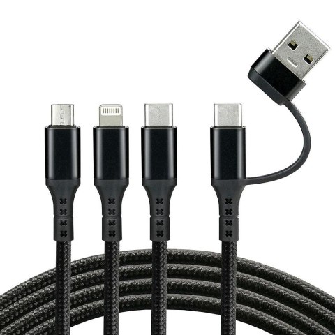 Everactive Kabel przewód USB-C / USB 3w1 - USB-C, Lightning, micro USB 120cm everActive CBB-1.2ALL do 3A