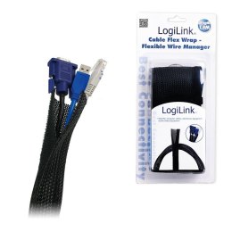 LogiLink Organizer kabli LogiLink KAB0006 elastyczny 1,8m czarny