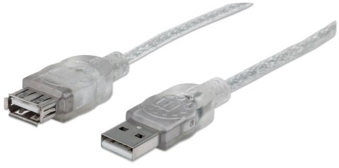 Manhattan Kabel USB Manhattan USB 2.0 A-A M/F, 3m, srebrny