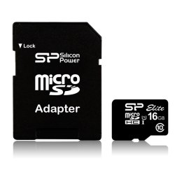 SILICON POWER Karta pamięci MicroSDHC Silicon Power Elite UHS-1 16GB CL10 + adapter