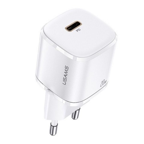 USAMS Ładowarka sieciowa Usams T36 mini 20W 1xUSB-C PD 3.0 bez kabla - biała