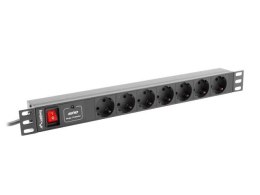 LANBERG Listwa zasilająca Lanberg do RACK 1U 10A PDU 7x Schuko 2m czarna