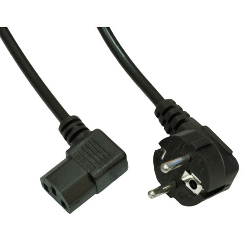 AKYGA Kabel zasilający Akyga AK-PC-02A CEE 7/7 - IEC C13 kątowy 250V/50Hz 10A 1,5m czarny