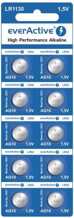 Everactive Baterie alkaliczne mini everActive AG10 G10 LR1130 LR54 10 sztuk