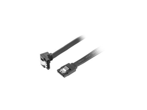 LANBERG Kabel SATA Lanberg DATA III (6Gb/s) F/F 0,3m kątowy metalowe zatrzaski czarny