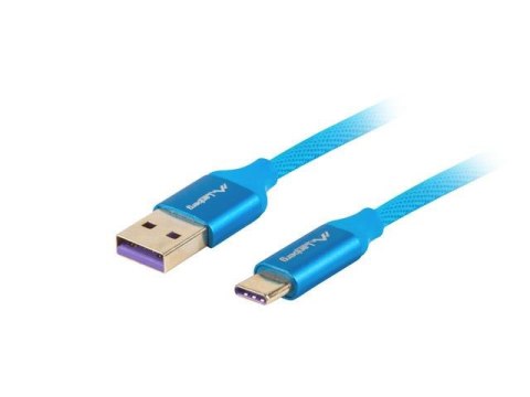 LANBERG Kabel USB 2.0 Lanberg Premium Type-C(M) - A(M) 0,5m niebieski 5A