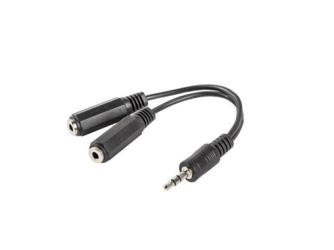 LANBERG Kabel adapter Lanberg Minijack 3,5mm (M) -> 2x Minijack 3,5mm (F) 0,1m czarny