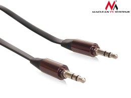 Maclean Kabel audio Maclean MCTV-694 B miniJack 3,5mm (M) - miniJack 3,5mm (M), płaski 1m, metalowy wtyk, czarny