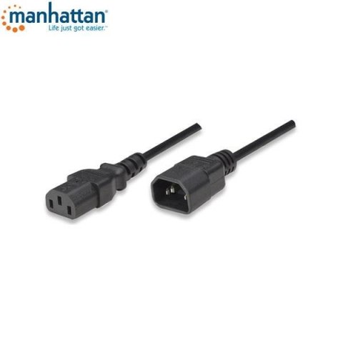 Manhattan Kabel przedłużający kabla zasilania Manhattan C14 na C13 M/F 1,8m, czarny