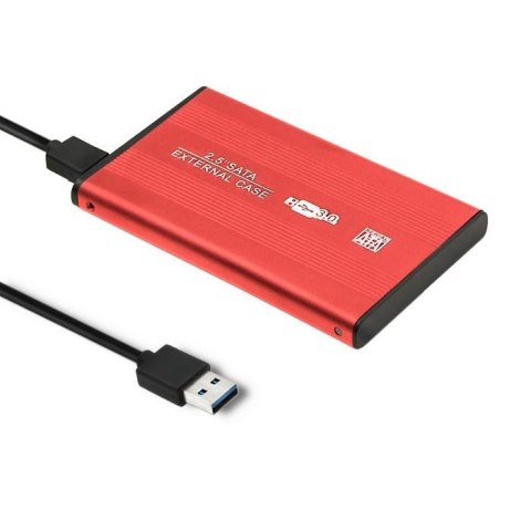 Qoltec Obudowa Qoltec na dysk HDD/SSD 2.5" SATA3 | USB 3.0 | Czerwona