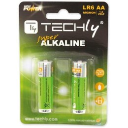 Techly Baterie alkaliczne Techly 1,5V AA LR6 2szt.