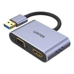 UNITEK Kabel adapter Unitek V1304A USB-A - HDMI, VGA, fullHD