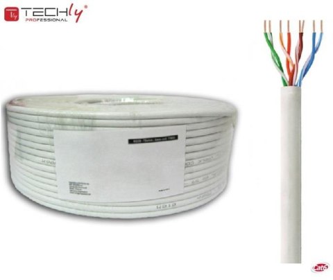 Techly Kabel instalacyjny TechlyPro skrętka Cat6 U/UTP linka 100m, CCA szary